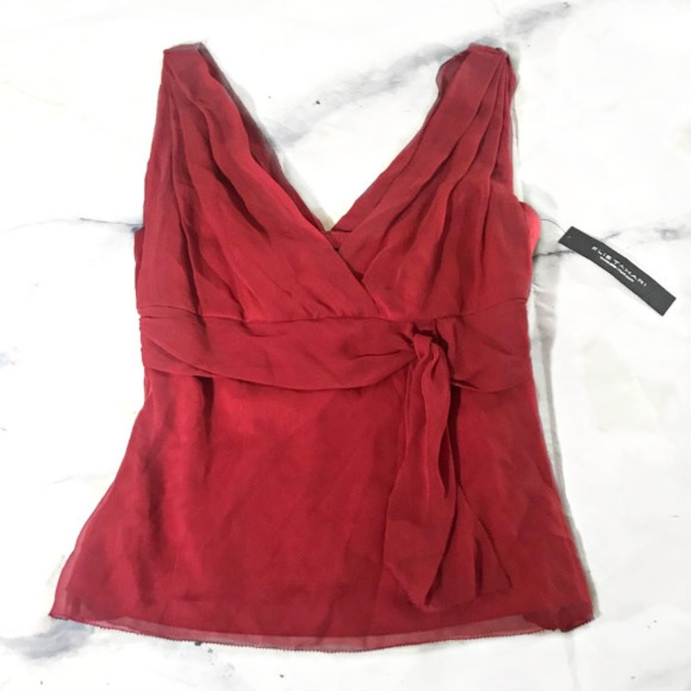 Elie Tahari Berry Silk Nalani Blouse Tank Top